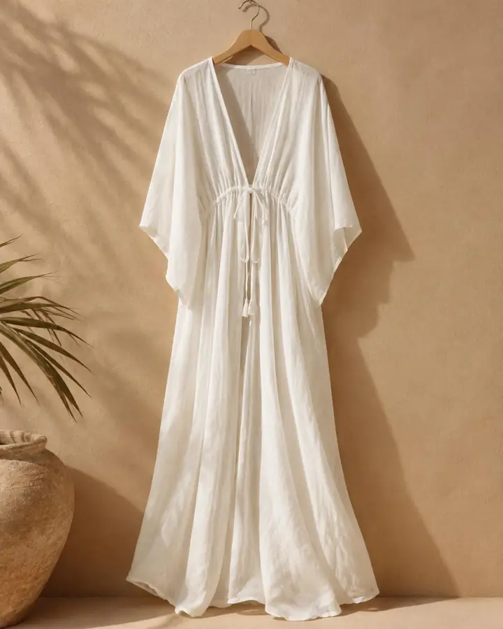 Saída de Praia Linho Off-White